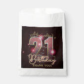 Chic 21st Birthday Party Rose Gold Black Glamour Geschenktütchen (Vorderseite)