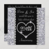 Chic 25-jähriges Einladungs-BLING Einladung (Vorne/Hinten)