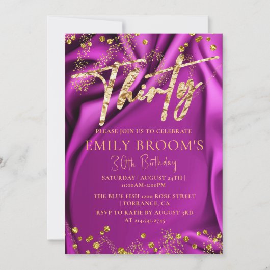 Chic 30. Geburtstag Einladung (Vorderseite)