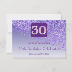 Chic 30 Geburtstag Lila Glitzer UAWG RSVP Karte