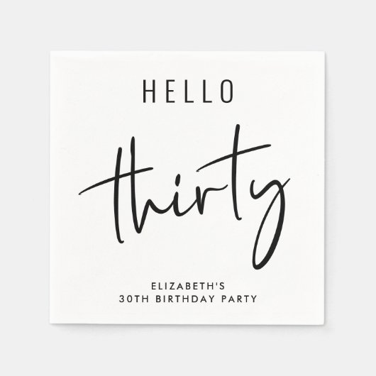 Chic 30. Geburtstag Party Serviette (Vorderseite)