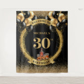 Chic 30. Man Birthday Whiskey Event Tapestry Wandteppich (Vorderseite)