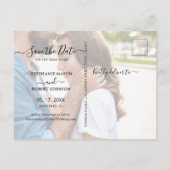 Chic 3 Foto Collage Budget Hochzeit speichern das Ankündigungspostkarte (Rückseite)