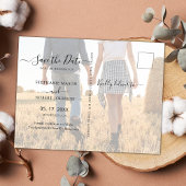 Chic 3 Foto Collage Wedding Budget Save the Date Ankündigungspostkarte