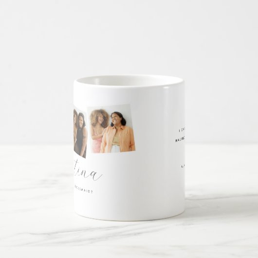 Chic 3 Foto werden Sie meine Bridesmaid Keepake se Kaffeetasse (Mittel)