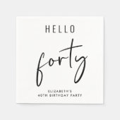 Chic 40. Geburtstags-Party Serviette (Vorderseite)