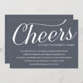 Chic 40. Hochzeitstag Party Einladung (Vorne/Hinten)