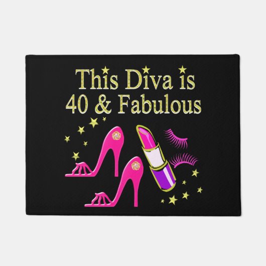 CHIC 40 UND FABULOUS FASHION QUEEN DESIGN FUßMATTE (Vorderseite)