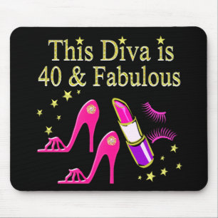 CHIC 40 UND FABULOUS FASHION QUEEN DESIGN MOUSEPAD