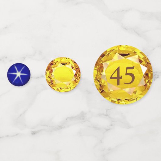 Chic 45-Jährige Edelsteine Konfetti (Rückseiten)