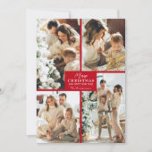 Chic 4 Foto Collage Rot Frohe Weihnachten (Vorderseite)