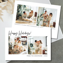 Chic 4 Foto Minimalistisch Weihnachtsgrüßen