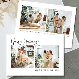 Chic 4 Foto Minimalistisch Weihnachtsgrüßen Feiertagskarte