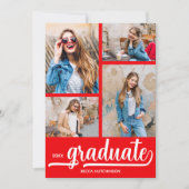 Chic 4 Foto Roter Abschluss Ankündigung (Vorderseite)