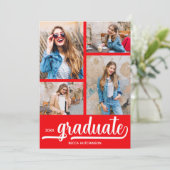 Chic 4 Foto Roter Abschluss Ankündigung (Stehend Vorderseite)