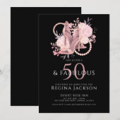 Chic 50 And Fabulous Dancing Shoes Birthday Party Einladung (Vorne/Hinten)