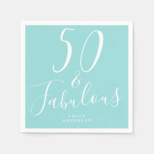 Chic 50 Fabulous Blue 50. Geburtstag Serviette