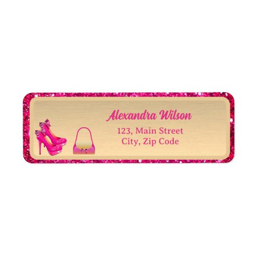 Chic 50 & Fabulous High Heels Gold Pink Glittery (Vorne)