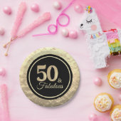 Chic 50 & Fabulous Imitats Gold Pappteller (Party)