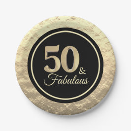 Chic 50 & Fabulous Imitats Gold Pappteller