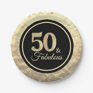 Chic 50 & Fabulous Imitats Gold Pappteller