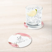 Chic 50 Fabulous Rose Gold Glitzer Agate Script Runder Pappuntersetzer (Vor Ort)