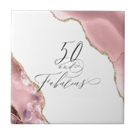 Chic 50 Fabulous Rose Gold Glitzer Typografie Fliese