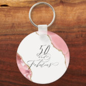 Chic 50 Fantastische Rose Gold Glitzer Agate Scrip Schlüsselanhänger (Vorderseite)