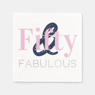 Chic 50. Geburtstag 50 und fabelhaftes rosa Party Serviette