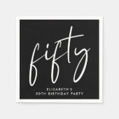 Chic 50. Geburtstagsparty Black Serviette (Vorderseite)