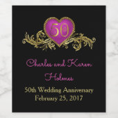 Chic 50. Hochzeitstag Weinsiegel Weinetikett (Einzelnes Label)