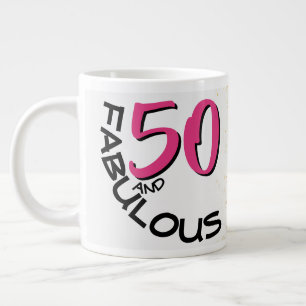 Chic 50 und fabelhaftes Vintag Pink Wassercolor Bi Jumbo-Tasse