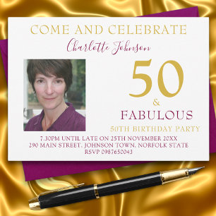 Chic 50 und Fabulous Foto 50. Geburtstagsfeier Einladung
