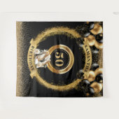 Chic 50th Birthday Banner Gold Glitzer Heels Wandteppich (Vorderseite (Horizontal))