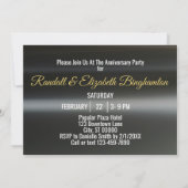 Chic 50th Wedding Anniversary Black Gold Party Einladung (Rückseite)