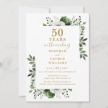 Chic 50th Wedding Anniversary Monogram Floral