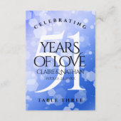 Chic 51. Saphire Wedding Anniversary Table Card Dankeskarte (Rückseite)