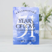 Chic 51. Saphire Wedding Anniversary Table Card Dankeskarte (Stehend Vorderseite)