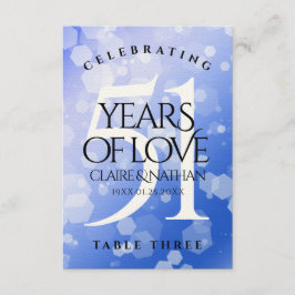 Chic 51. Saphire Wedding Anniversary Table Card Dankeskarte