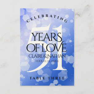 Chic 51. Saphire Wedding Anniversary Table Card Dankeskarte