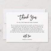 Chic 5 Bride Groom Foto Collage Script Hochzeit Dankeskarte (Rückseite)