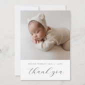 Chic 5 Foto Collage Geburtserklärung Vielen Dank Ankündigung (Vorderseite)