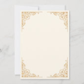 Chic 60. 60 Gold Frame Cream Geburtstag Einladung (Rückseite)