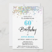 *~* Chic 60. Geburtstag White Sparkling Party Einladung (Rückseite)