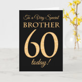 Chic 60. Gold-Effekt auf Black, Bruder Geburtstag Karte (Gelbe Blume)