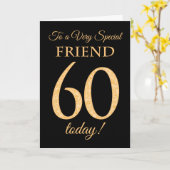 Chic 60. Gold-Effekt auf Schwarzes, Karte (Gelbe Blume)