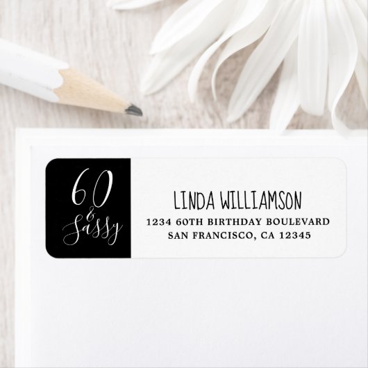 Chic 60 Schwarz-weiß 60. Rücksendeadresse (Insitu)