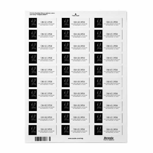 Chic 60 Schwarz-weiß 60. Rücksendeadresse (Vorne)