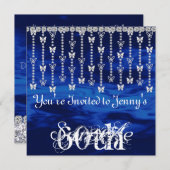 CHIC 60. Überraschung Geburtstagsschmetterling Ein Einladung (Vorne/Hinten)