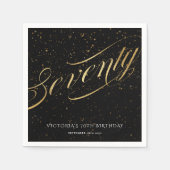 Chic 70. Confetti Calligrafy Gold Black Serviette (Vorderseite)
